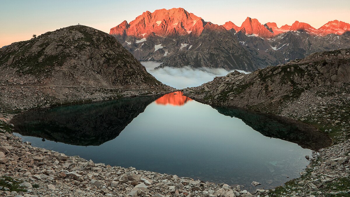 Fotografia: Il massiccio dell'Argentera al tramonto visto dal lago di Fremamorta | Fabio Vivalda