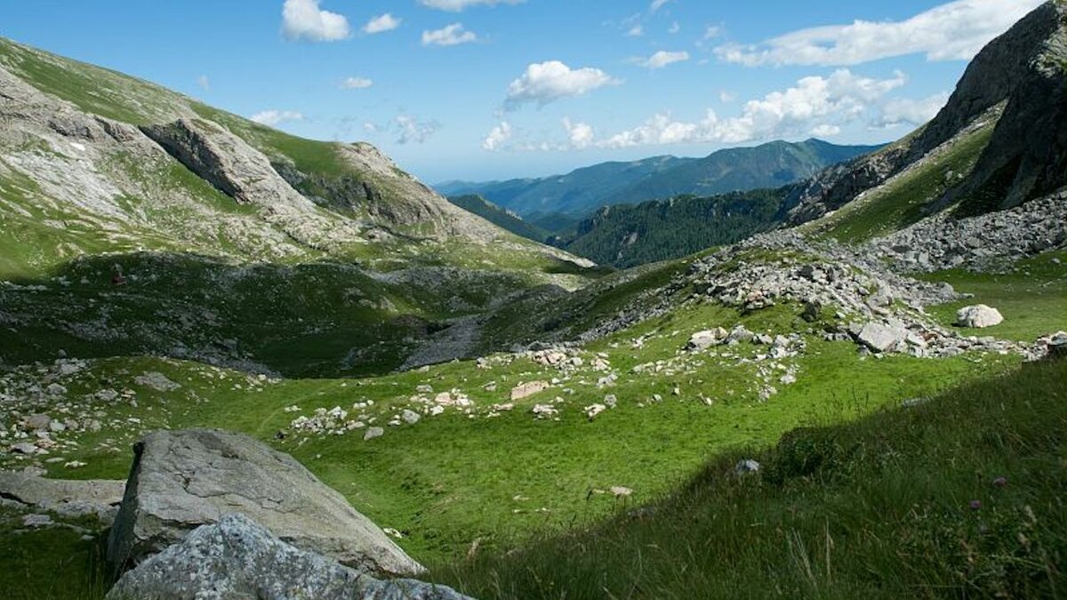Fotografia di G. Bernardi di Piaggia Bella e la capanna Saracco-Volante