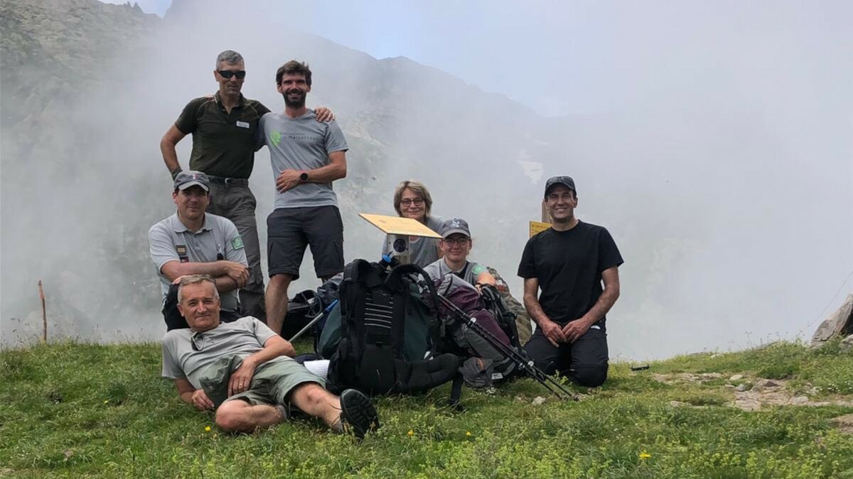 Fotografia del gruppo di dipendenti APAM e PNM al Col Sabbione