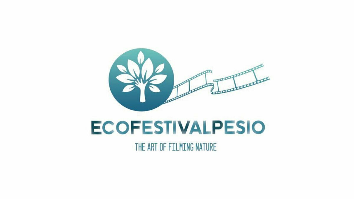 Nella fotografia: il logo dell'Ecofestival: un albero su una pizza (il rotolo della pellicola) che si srotola.
