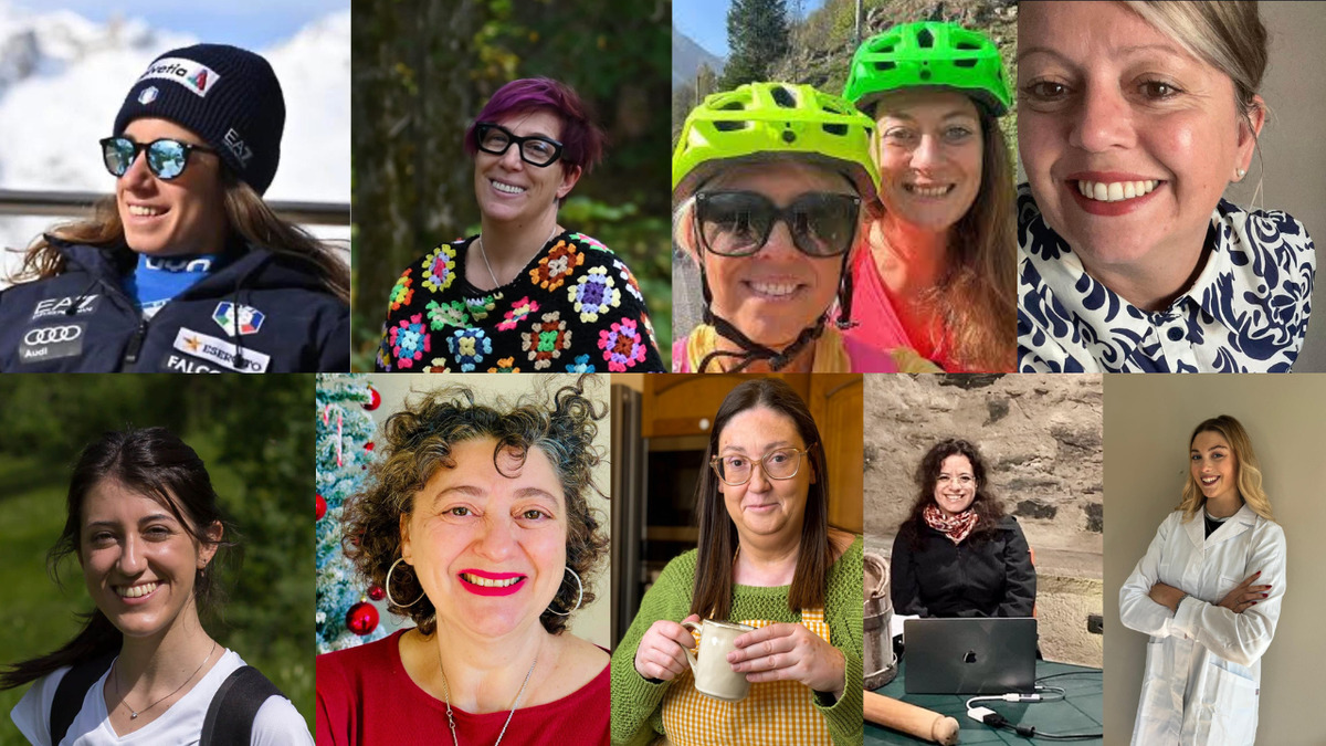 La foto mostra un collage di scatti in primo piano delle dieci influencer coinvolte nella promozione dei pacchi natalizi a marchio Qualità Parco APAM. Fine descrizione.